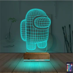 Among Us Astronaut 3D Lamba - Masa Gece Lambası Among Us Astronaut 3D Lamba - Masa Gece Lambası