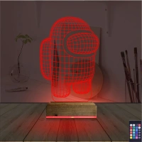 Among Us Astronaut 3D Lamba - Masa Gece Lambası