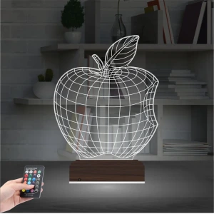 Elma Diyetisyen Temalı 3D Lamba - Masa Gece Lambası Elma Diyetisyen Temalı 3D Lamba - Masa Gece Lambası