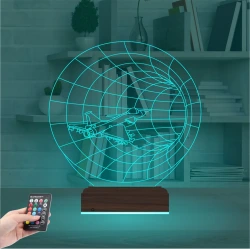 Savaş Uçağı Pilot 3D Lamba - Masa Gece Lambası