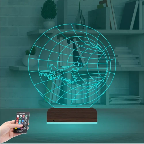 Savaş Uçağı Pilot 3D Lamba - Masa Gece Lambası