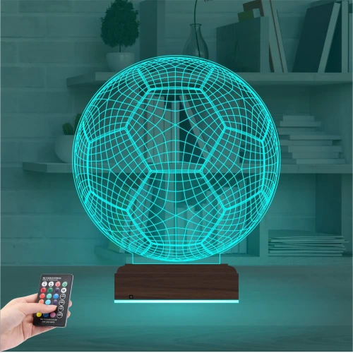 Futbol Topu Futbolcu Taraftar Spor 3D Lamba - Masa Gece Lambası