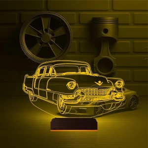 Amerikan Klasik Araba Vintage 3D Lamba - Masa Gece Lambası