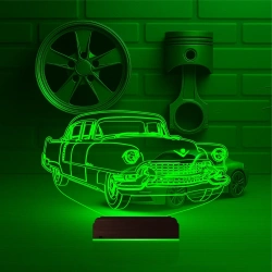 Amerikan Klasik Araba Vintage 3D Lamba - Masa Gece Lambası