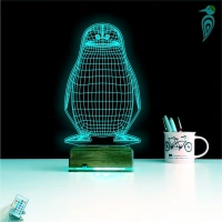 Penguen Çocuk Odası Tasarım 3D Lamba - Masa Gece Lambası
