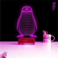 Penguen Çocuk Odası Tasarım 3D Lamba - Masa Gece Lambası