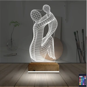 Anne Bebek Minimalist 3D Lamba - Masa Gece Lambası