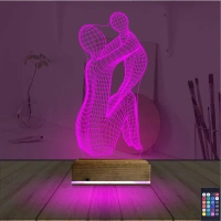 Anne Bebek Minimalist 3D Lamba - Masa Gece Lambası