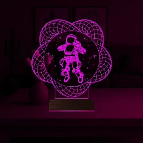 Astronot Uzay 3D Lamba - Masa Gece Lambası