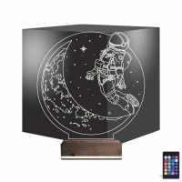 Astronot Ay 3D Lamba - Masa Gece Lambası