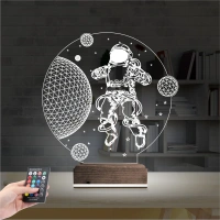 Astronot Gezegen 3D Lamba - Masa Gece Lambası