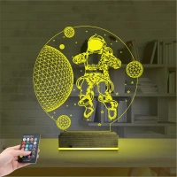 Astronot Gezegen 3D Lamba - Masa Gece Lambası