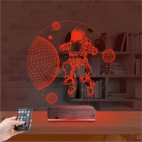 Astronot Gezegen 3D Lamba - Masa Gece Lambası