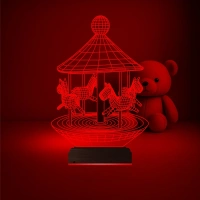 Atlı Karınca Çocuk Odası 3D Lamba - Masa Gece Lambası