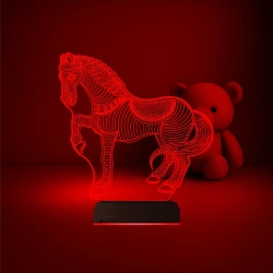 At Tasarım Çocuk Odası 3D Lamba - Masa Gece Lambası At Tasarım Çocuk Odası 3D Lamba - Masa Gece Lambası
