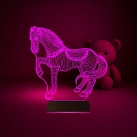At Tasarım Çocuk Odası 3D Lamba - Masa Gece Lambası