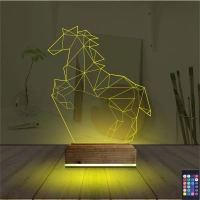 At Tasarım Polygonal 3D Lamba - Masa Gece Lambası