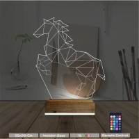 At Tasarım Polygonal 3D Lamba - Masa Gece Lambası