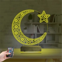 Ay Yıldız Türk Bayrağı 3D Lamba - Masa Gece Lambası
