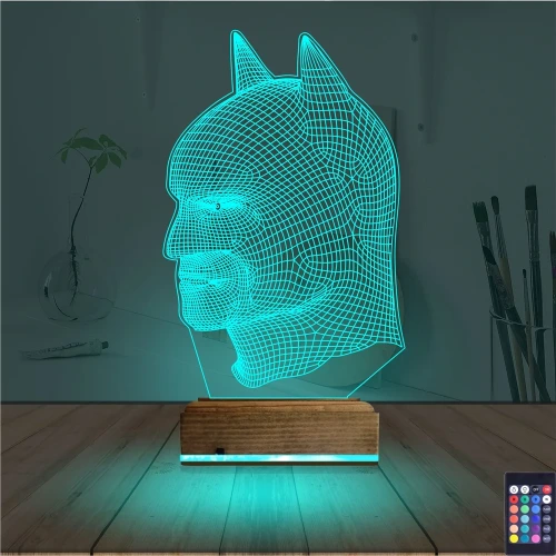 Batman Çizgi Karakter 3D Lamba - Masa Gece Lambası