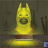 Batman Çizgi Karakter 3D Lamba - Masa Gece Lambası