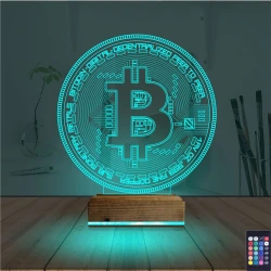Crypto Bitcoin Btc 3D Lamba - Masa Gece Lambası Crypto Bitcoin Btc 3D Lamba - Masa Gece Lambası