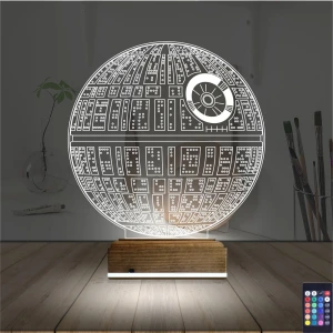 Death Star Ölüm Yıldızı 3D Lamba - Masa Gece Lambası Death Star Ölüm Yıldızı 3D Lamba - Masa Gece Lambası