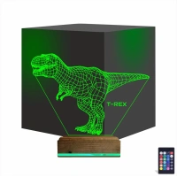 Dinozor T-rex 3D Lamba - Masa Gece Lambası