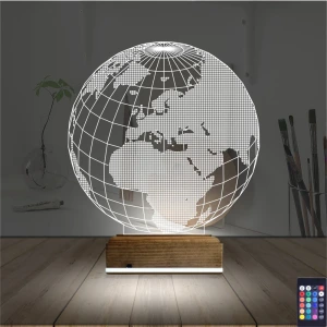 Dünya Globe 3D Lamba - Masa Gece Lambası Dünya Globe 3D Lamba - Masa Gece Lambası