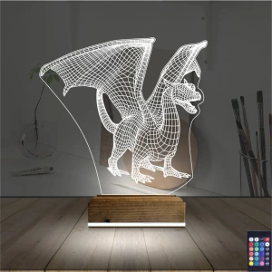 Ejderha 3D Lamba - Masa Gece Lambası