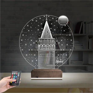 Galata Kulesi 3D Lamba - Masa Gece Lambası Galata Kulesi 3D Lamba - Masa Gece Lambası