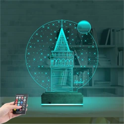 Galata Kulesi 3D Lamba - Masa Gece Lambası Galata Kulesi 3D Lamba - Masa Gece Lambası