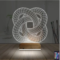 Geometrik Dekoratif 3D Lamba - Masa Gece Lambası