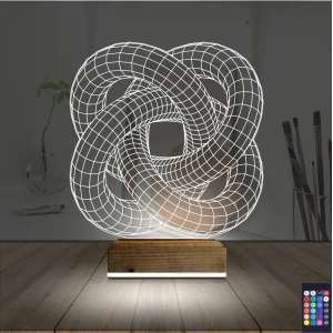 Geometrik Dekoratif 3D Lamba - Masa Gece Lambası