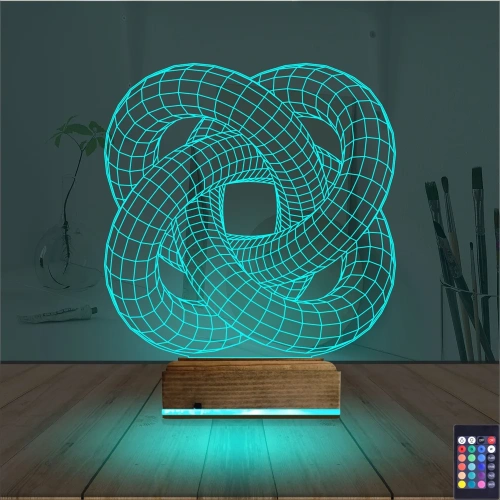 Geometrik Dekoratif 3D Lamba - Masa Gece Lambası