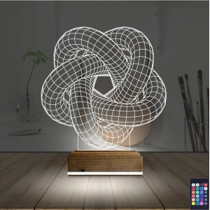 Geometrik Dekoratif 3D Lamba - Masa Gece Lambası
