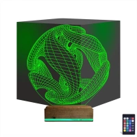 Geometrik Dekoratif 3D Lamba - Masa Gece Lambası