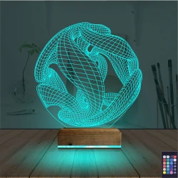 Geometrik Dekoratif 3D Lamba - Masa Gece Lambası