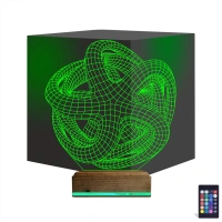 Geometrik Dekoratif 3D Lamba - Masa Gece Lambası
