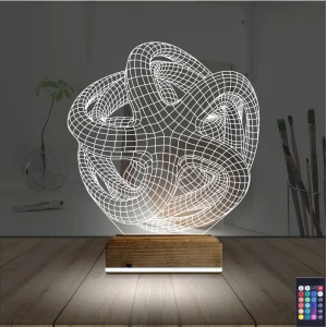 Geometrik Dekoratif 3D Lamba - Masa Gece Lambası Geometrik Dekoratif 3D Lamba - Masa Gece Lambası