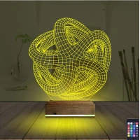 Geometrik Dekoratif 3D Lamba - Masa Gece Lambası