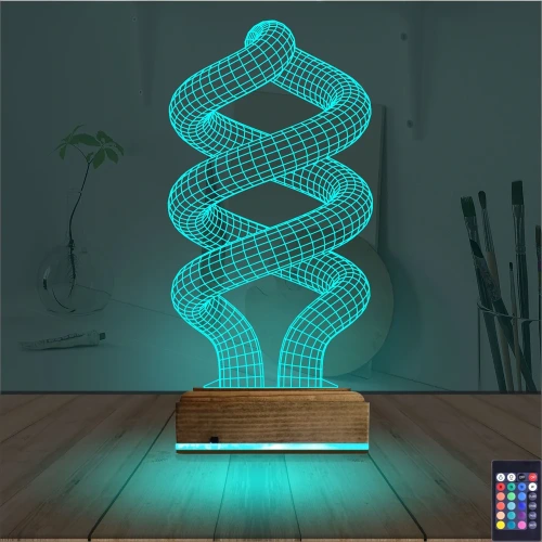 Geometrik Dekoratif 3D Lamba - Masa Gece Lambası