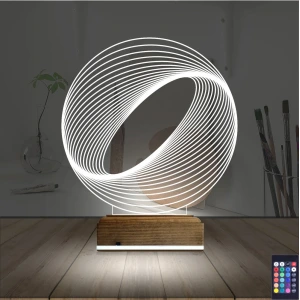 Geometrik Dekoratif 3D Lamba - Masa Gece Lambası Geometrik Dekoratif 3D Lamba - Masa Gece Lambası