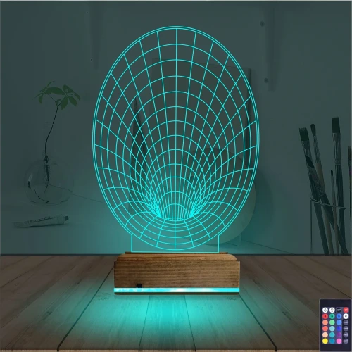 Geometrik Dekoratif 3D Lamba - Masa Gece Lambası