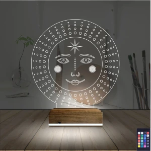 Mistik Güneş 3D Lamba - Masa Gece Lambası Mistik Güneş 3D Lamba - Masa Gece Lambası