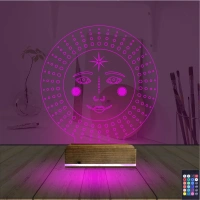 Mistik Güneş 3D Lamba - Masa Gece Lambası Mistik Güneş 3D Lamba - Masa Gece Lambası