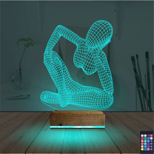 Minimalist Heykel Kadın 3D Lamba - Masa Gece Lambası