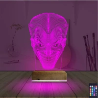 Joker Face 3D Lamba - Masa Gece Lambası