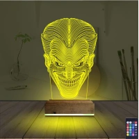 Joker Face 3D Lamba - Masa Gece Lambası