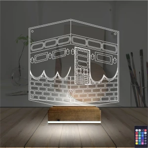 Kabe 3D Lamba - Masa Gece Lambası Kabe 3D Lamba - Masa Gece Lambası